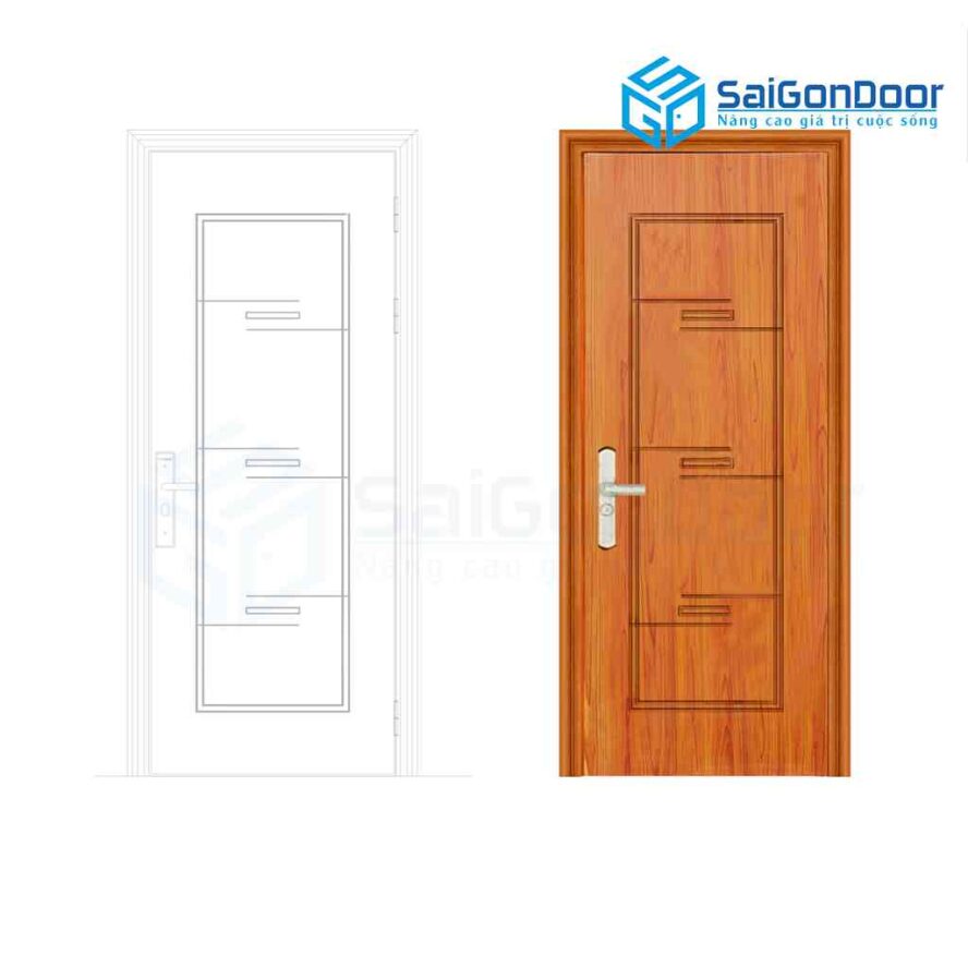 Cửa thép vân gỗ GS1H17