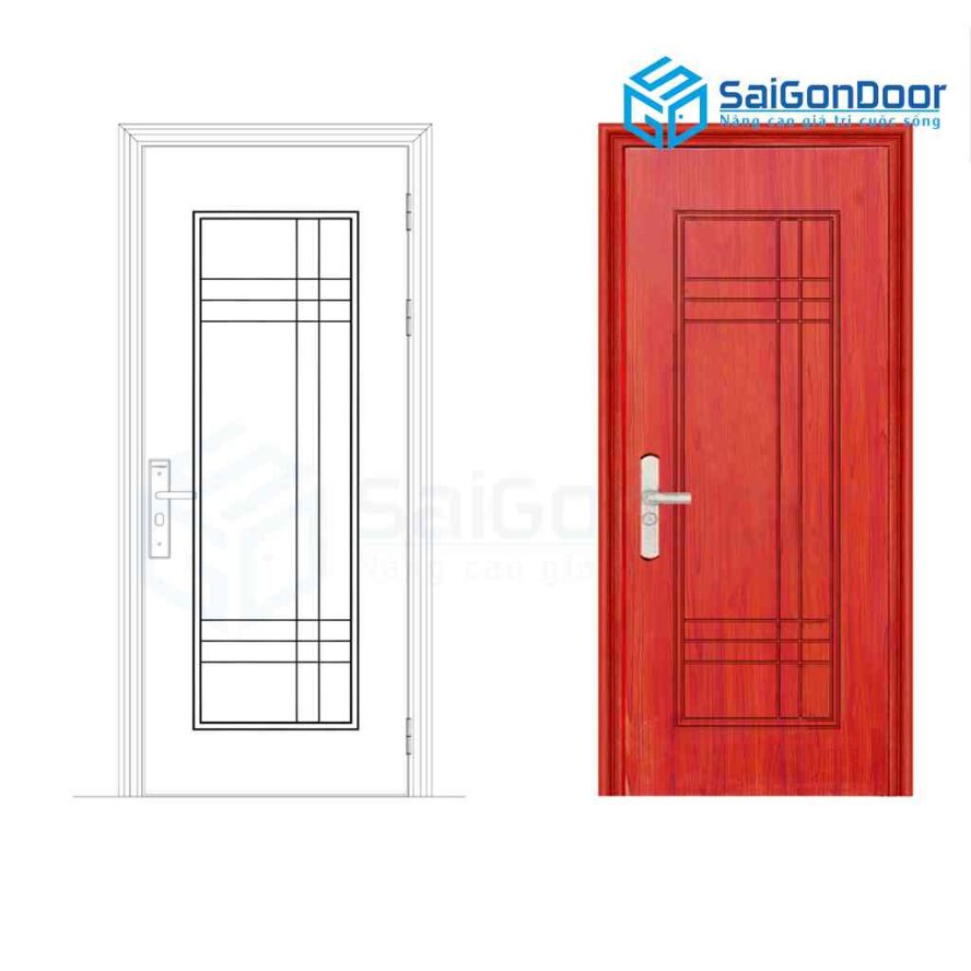Mẫu cửa thép chống cháy vân gỗ GS1H9